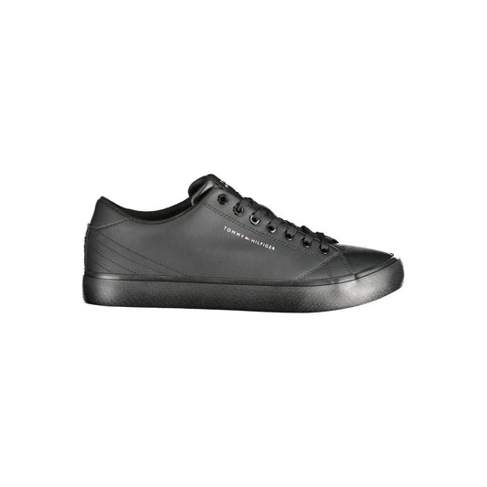 Tommy Hilfiger Black Leather Men Sneaker