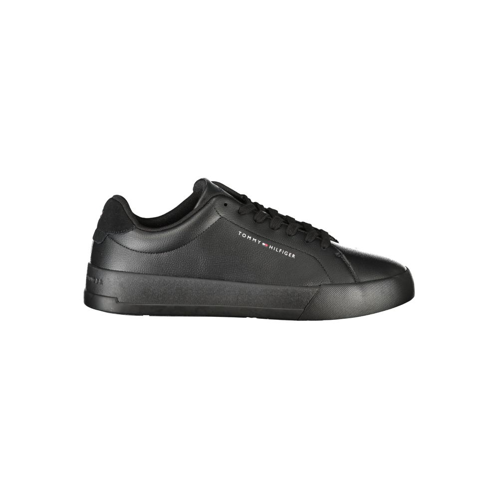 Tommy Hilfiger Black Leather Men Sneaker