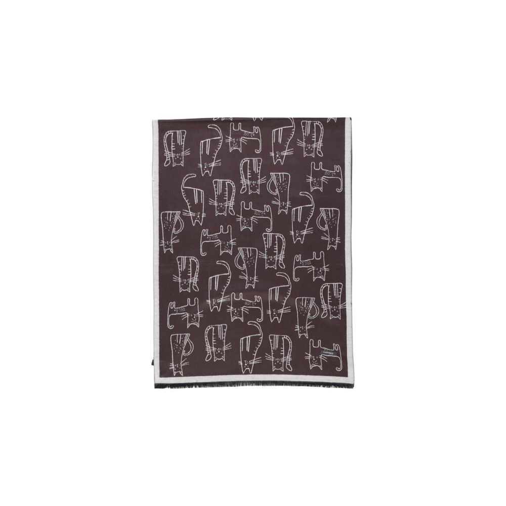 Sandro Ferrone Brown Viscose Scarf