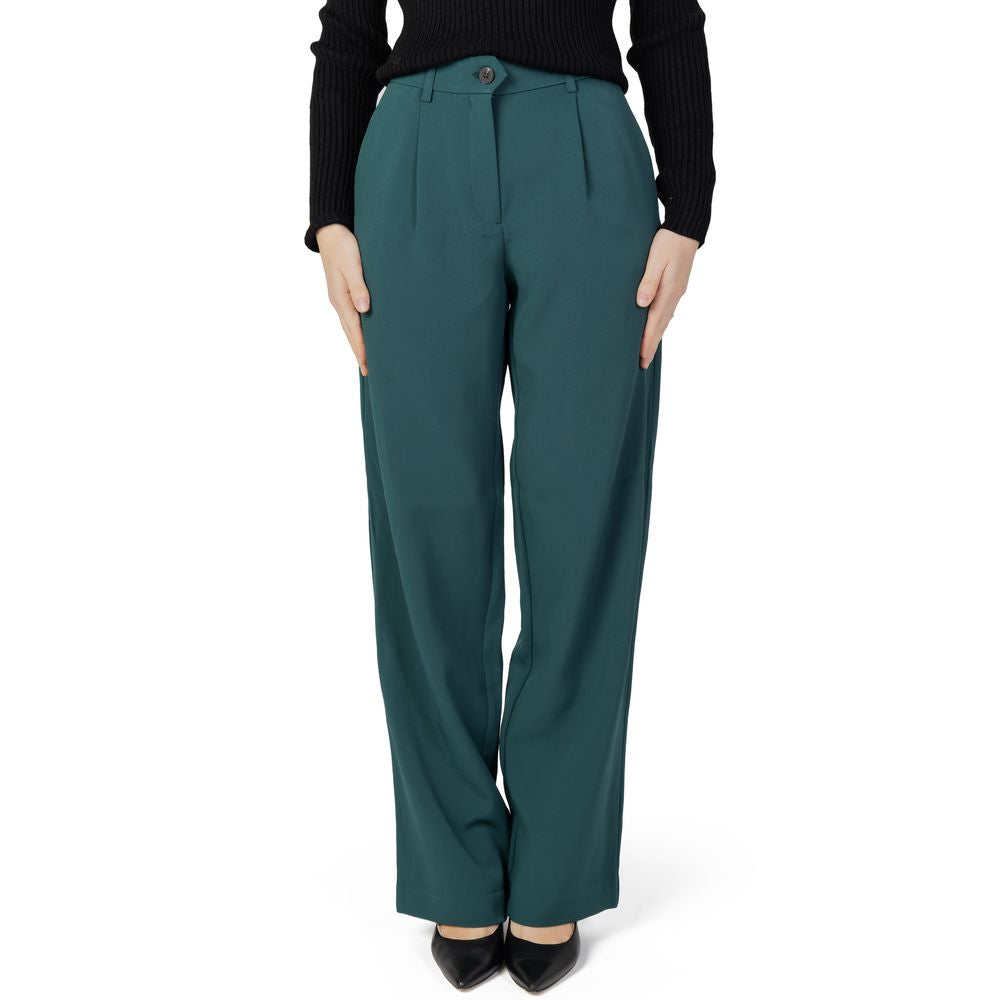 Vila Clothes Green Recycled Polyester Jeans & Pant