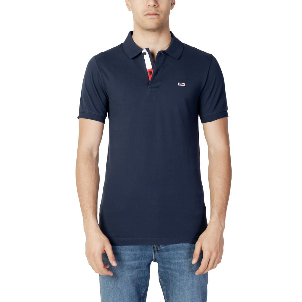 Tommy Hilfiger Jeans Blue Cotton Polo Shirt