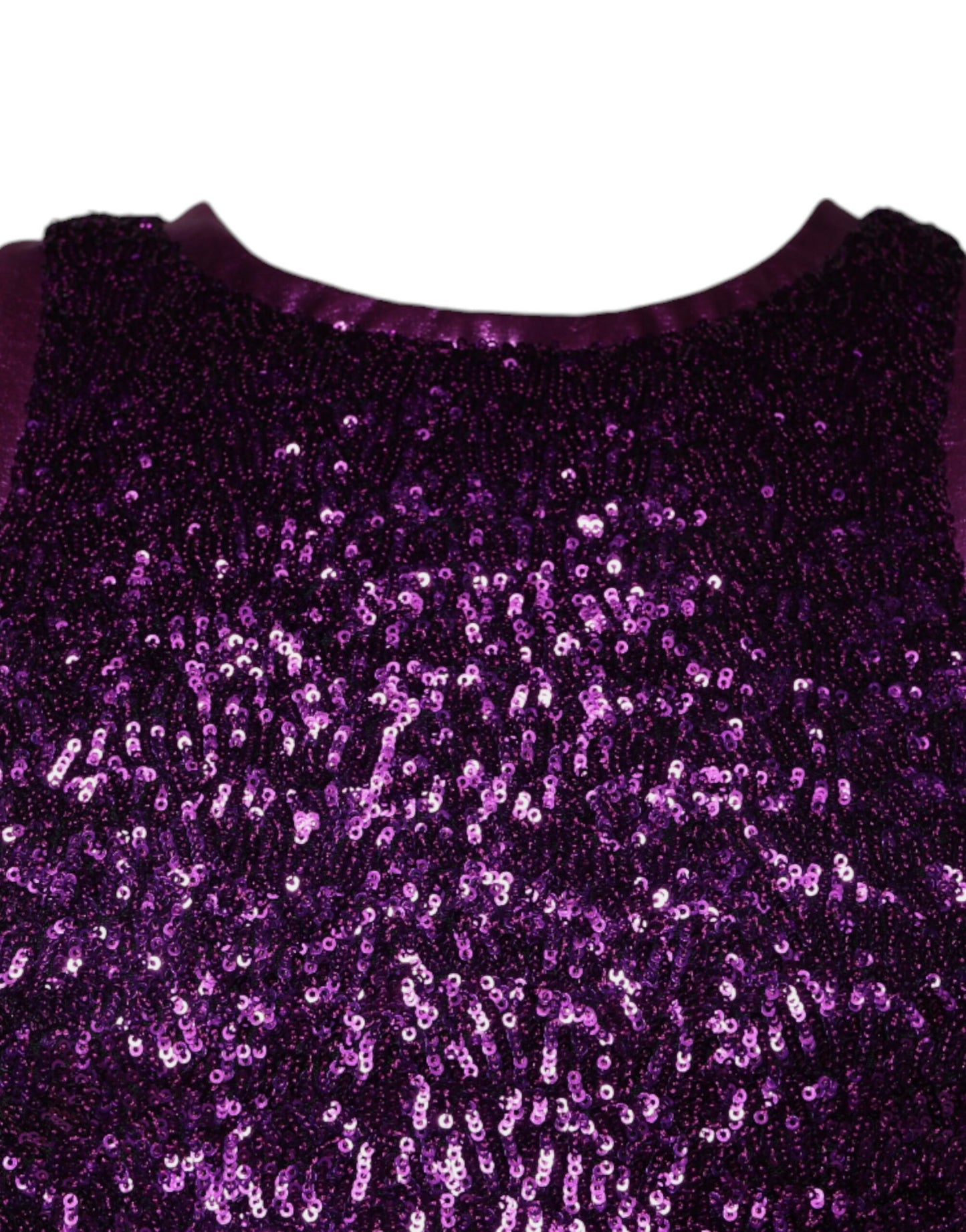 Dolce & Gabbana Purple Sequin Round Neck Sleeveless T-shirt