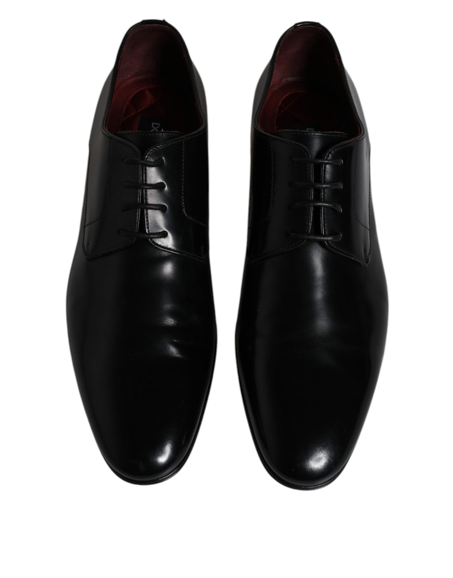 Dolce & Gabbana Black Leather Lace Up Men Derby Formal Shoes