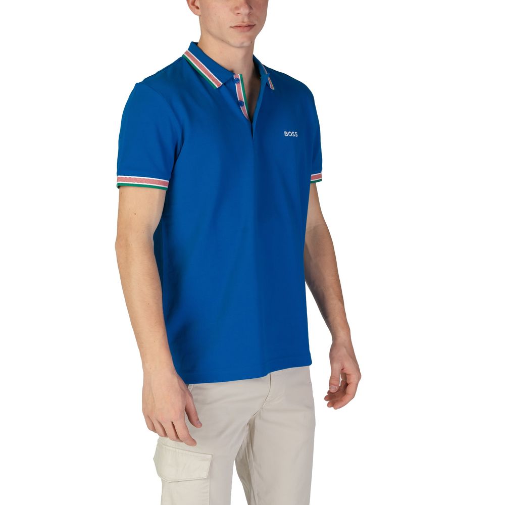 Hugo Boss Blue Cotton Polo Shirt