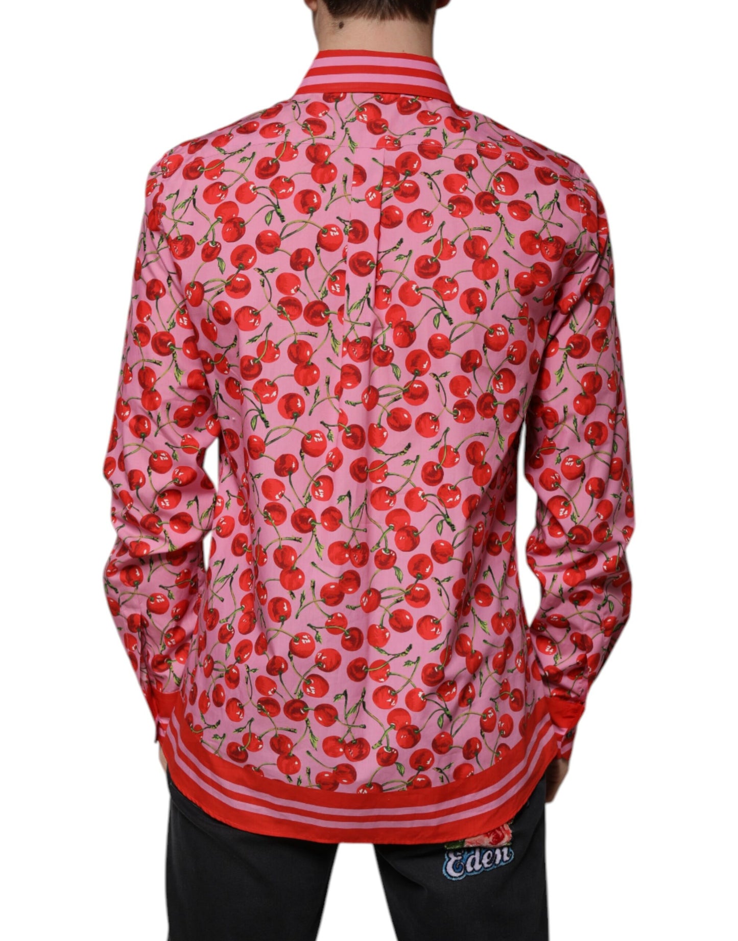 Dolce & Gabbana Pink Cherry Cotton Formal MARTINI Dress Shirt