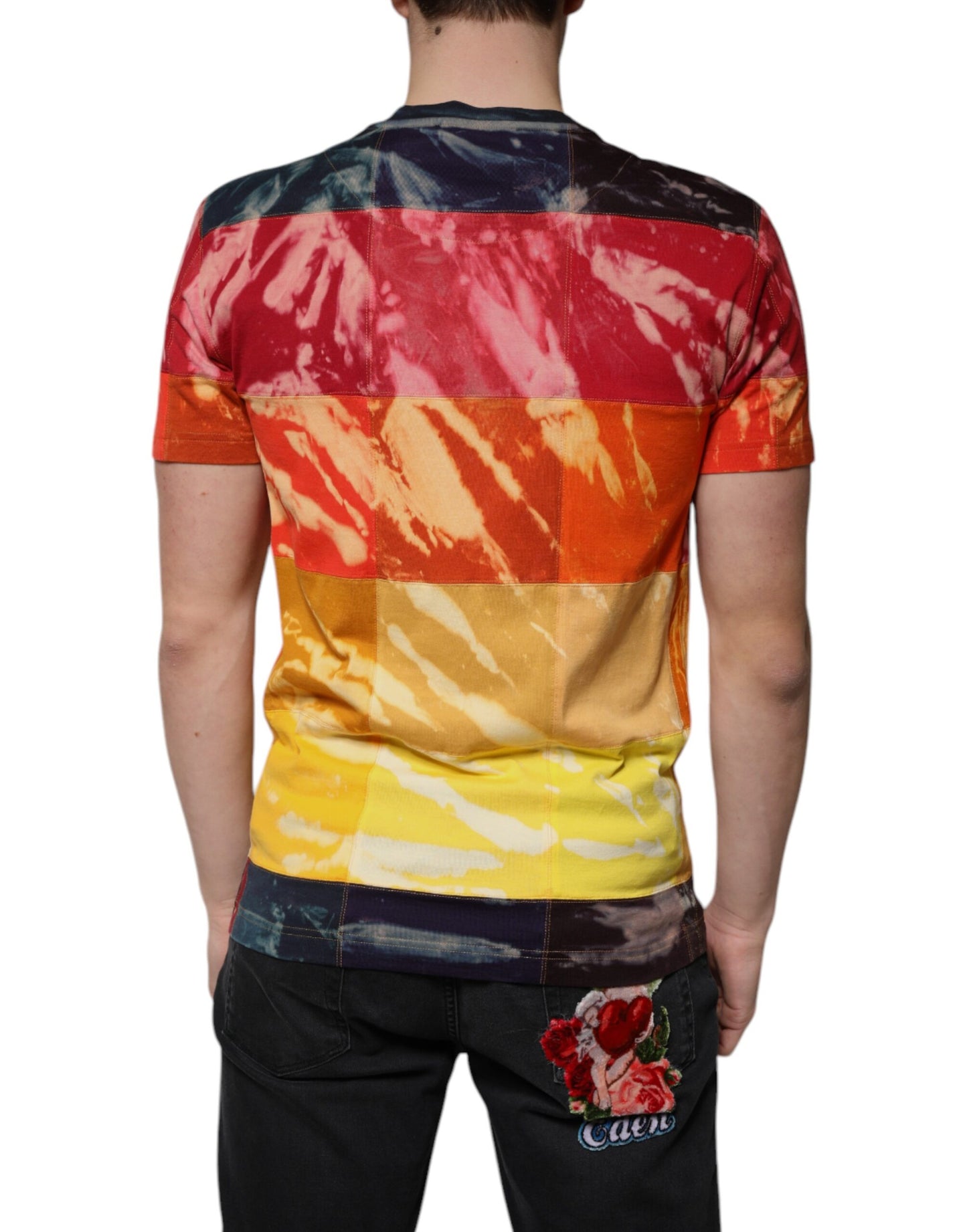 Dolce & Gabbana Multicolor Tie Dye Cotton Round Neck T-shirt