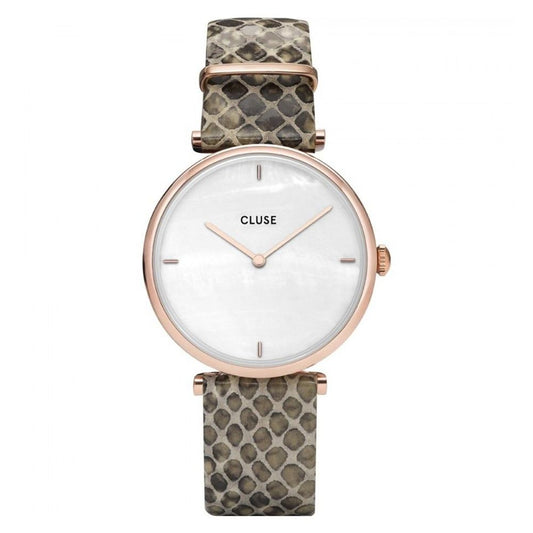 Cluse Beige Leather Watch