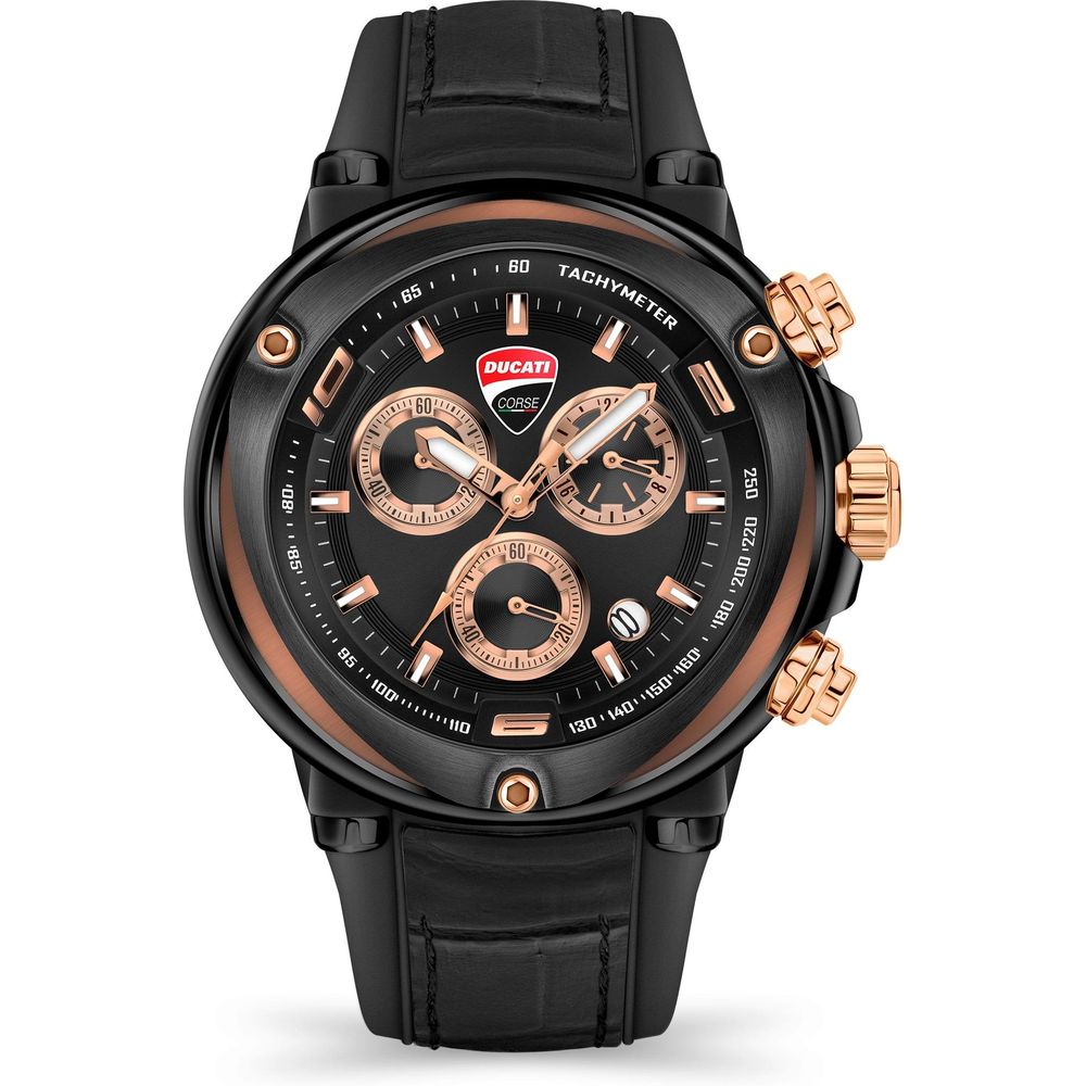 Ducati Black Leather Watch