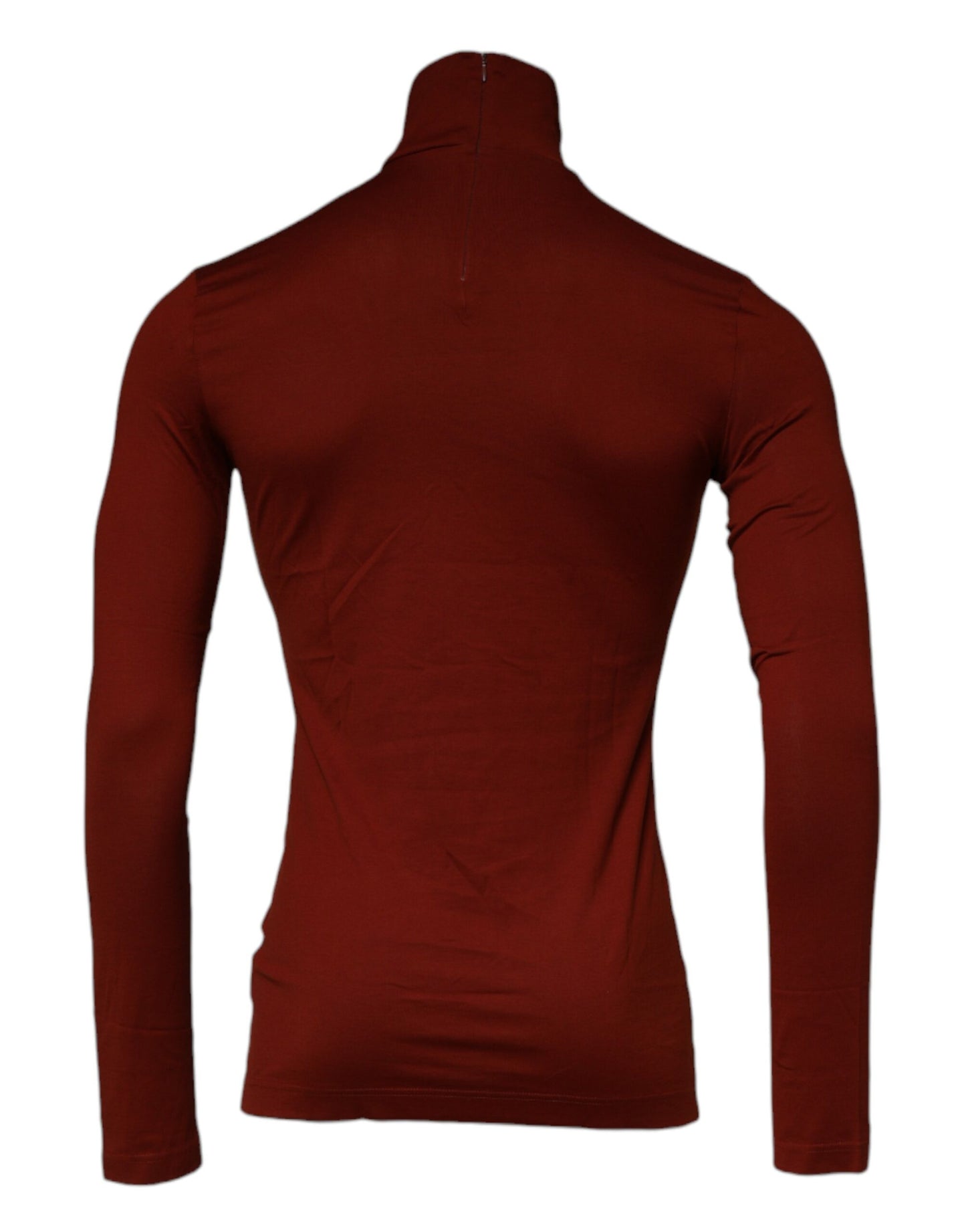 Dolce & Gabbana Red Cotton Turtleneck Men Pullover Sweater