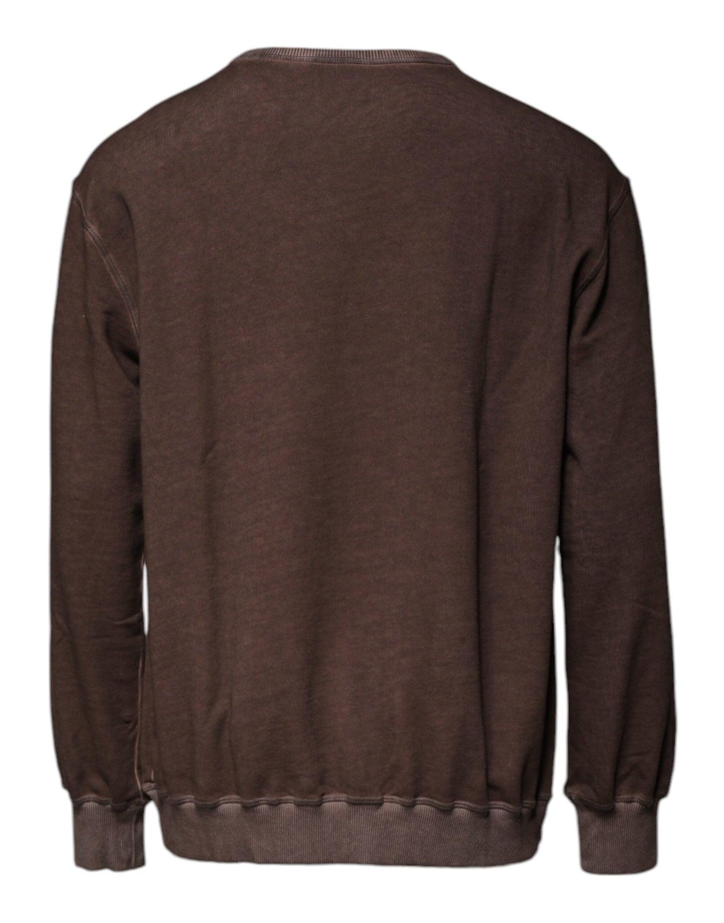 Dolce & Gabbana Brown Logo Print Crew Neck Pullover Sweater