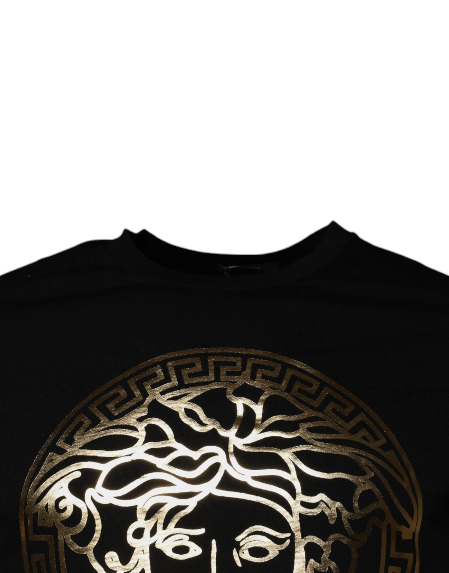 Versace Black Medusa Print Cotton Crew Neck Men T-shirt