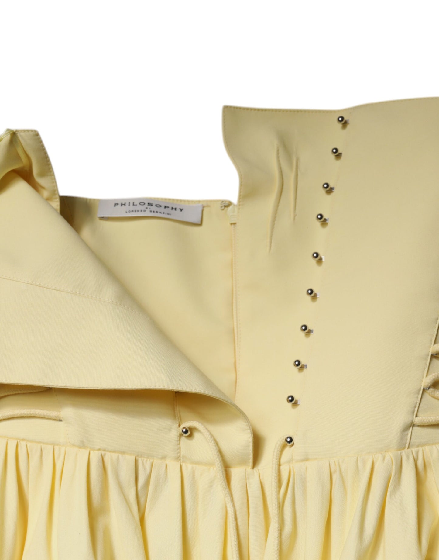 Philosophy Yellow Cotton Corset Midi Dress