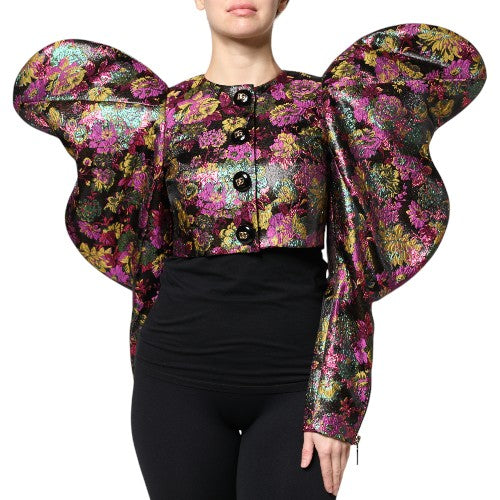 Dolce & Gabbana Multicolor Floral Jacquard Cropped Jacket