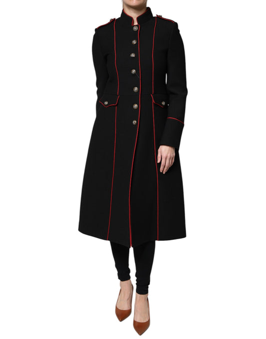 Dolce & Gabbana Black Single Breasted Trench Coat Jacket