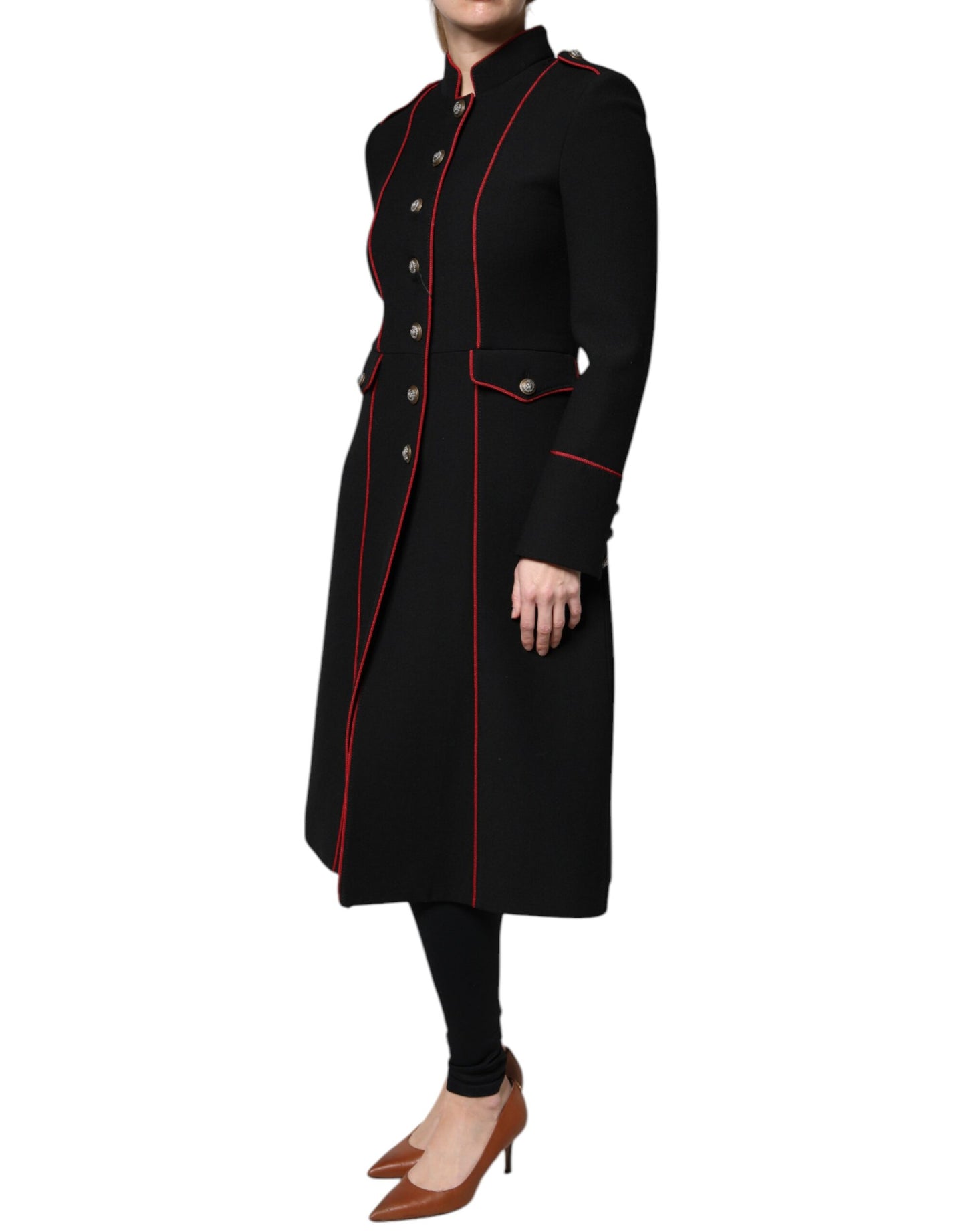 Dolce & Gabbana Black Single Breasted Trench Coat Jacket