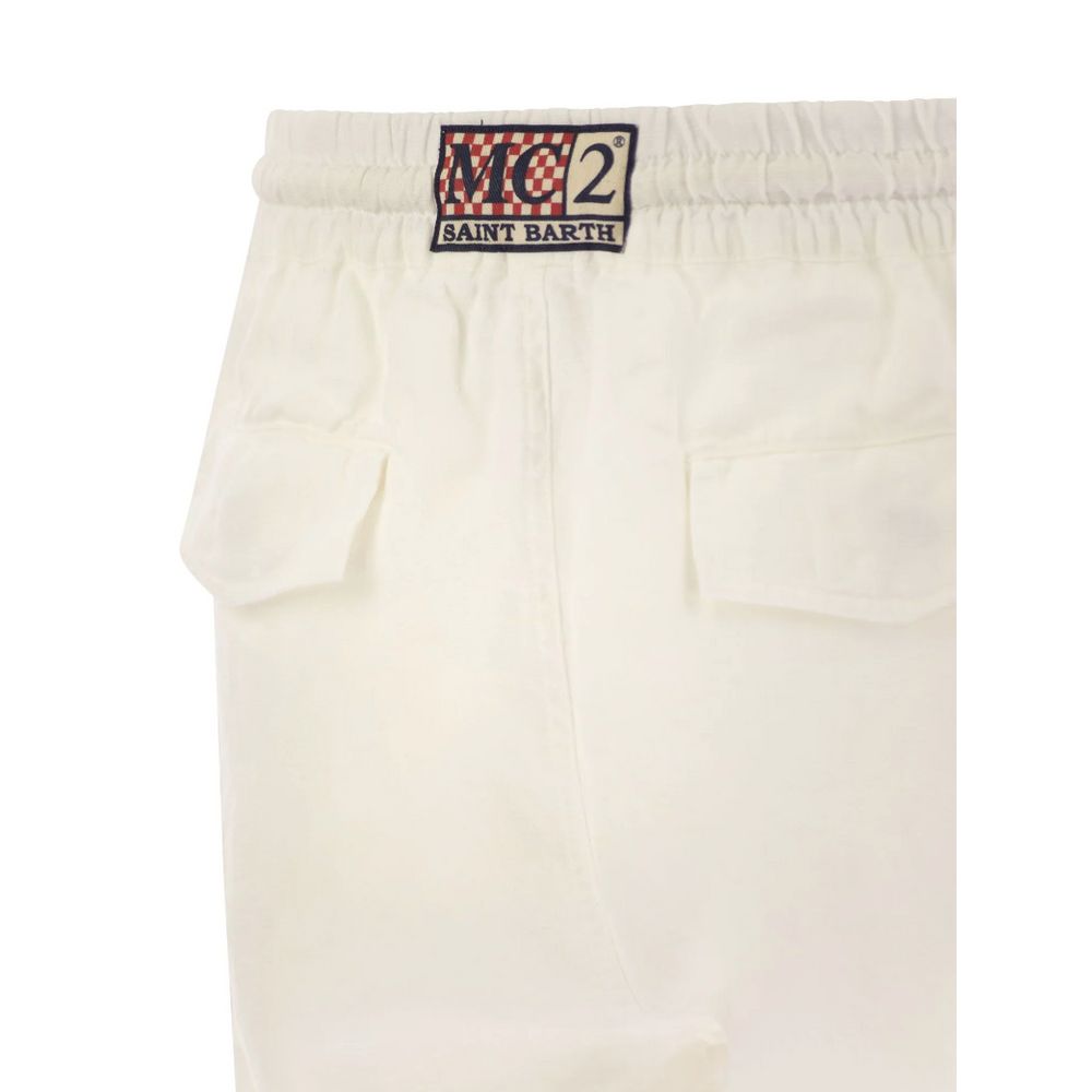 MC2 Saint Barth White Linen Short