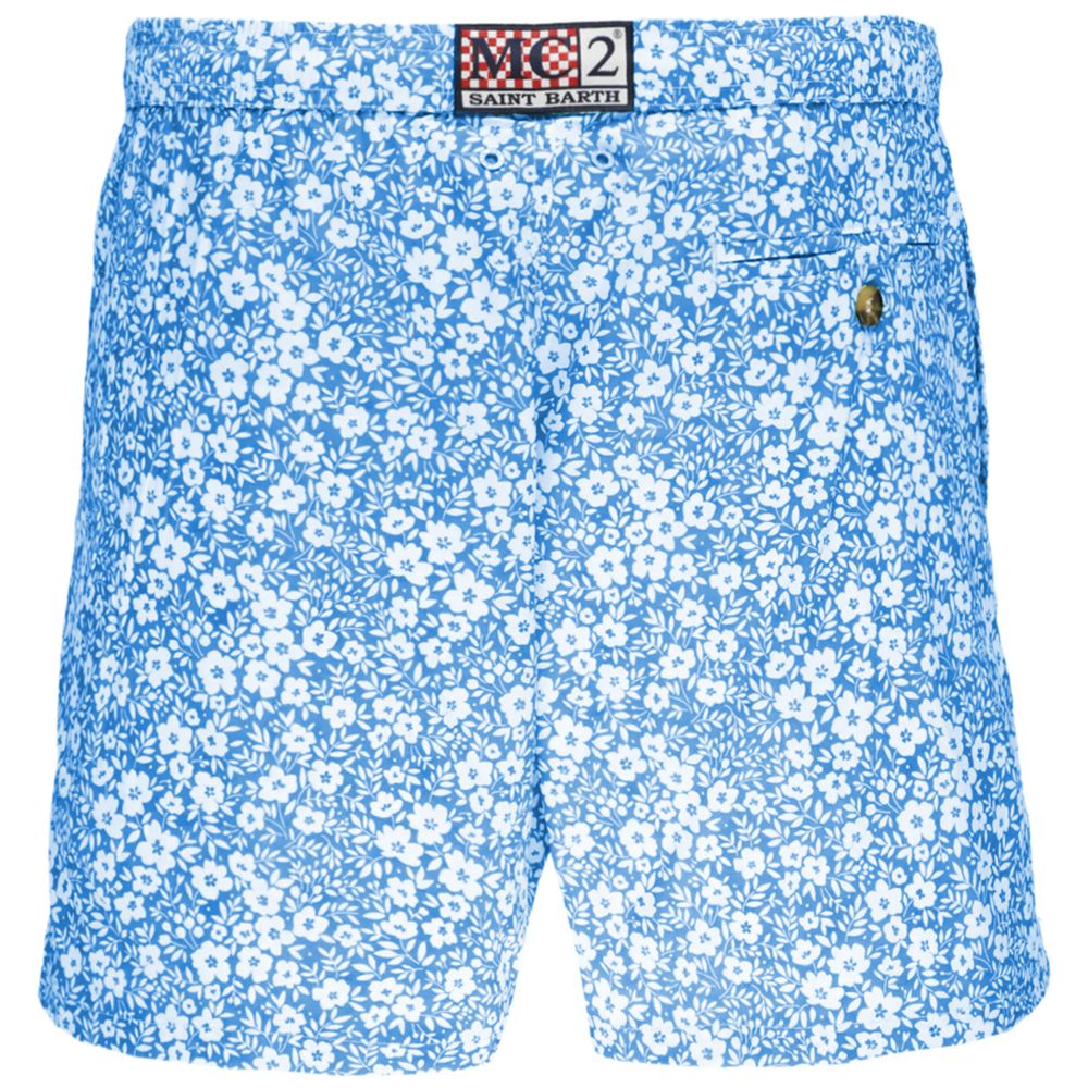 MC2 Saint Barth Light Blue Polyester Men's Swim Trunk