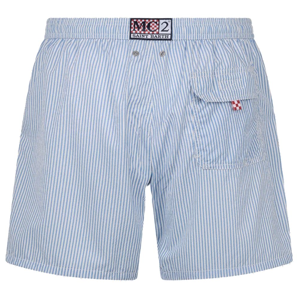 MC2 Saint Barth Light Blue Polyester Men Swimwear