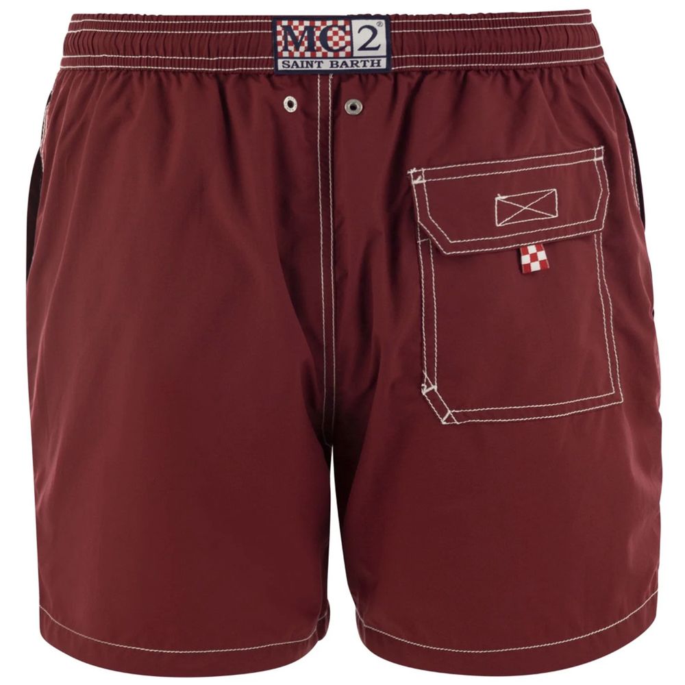 MC2 Saint Barth Red Polyester Men's Swim Trunk