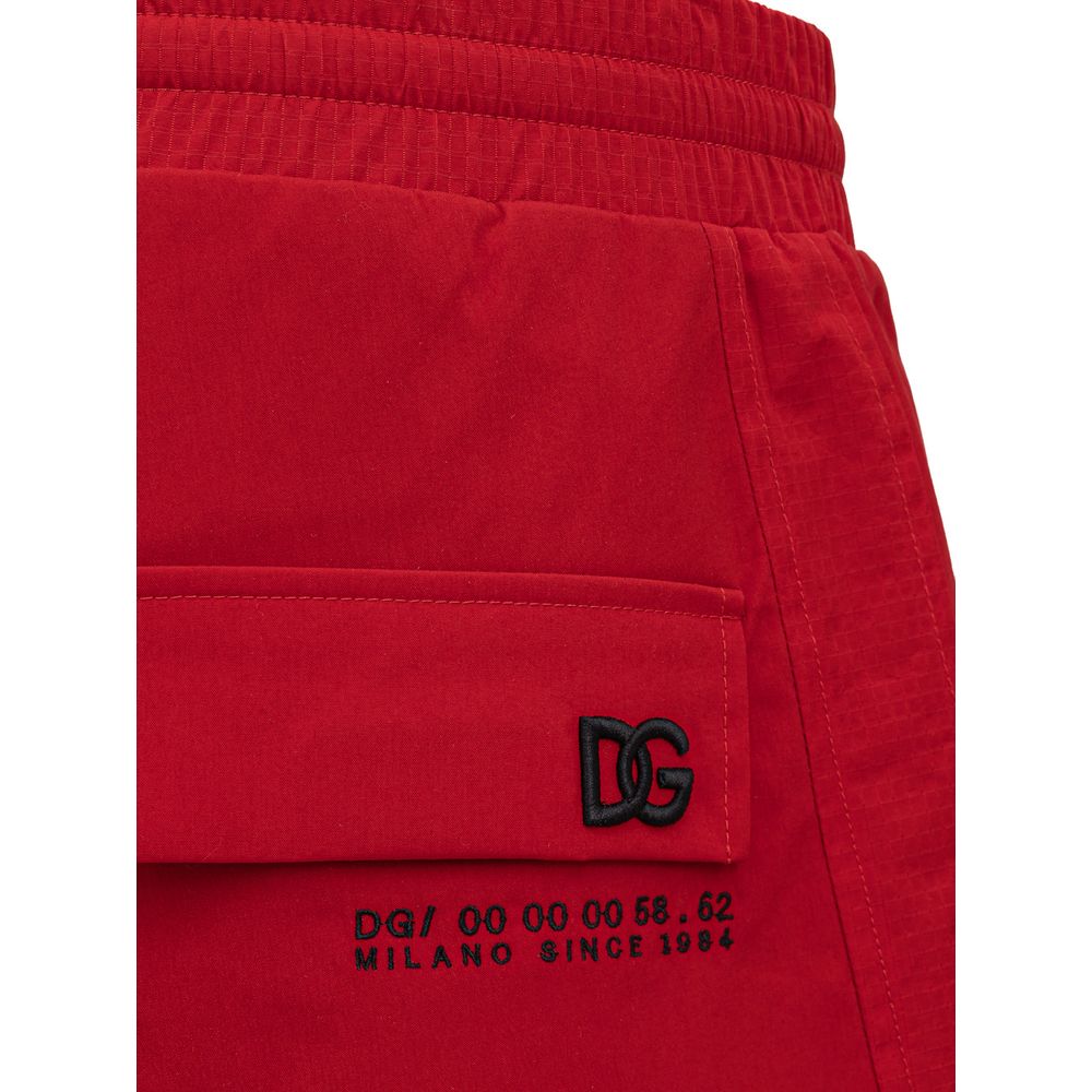 Dolce & Gabbana Red Polyamide Jeans & Pant