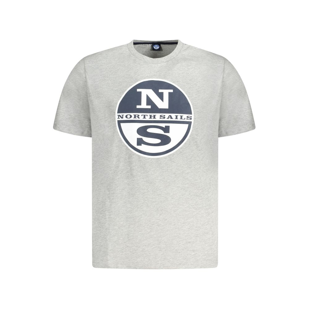 North Sails Gray Cotton Men T-Shirt