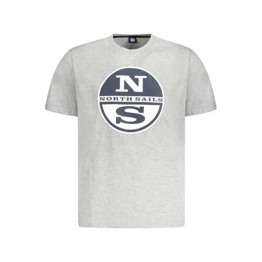 North Sails Gray Cotton Men T-Shirt