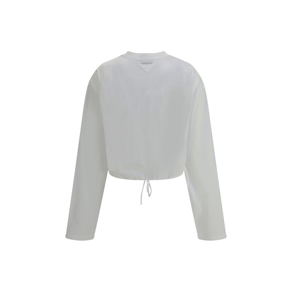 Prada Adjustable ribbon hem long-Sleeve Top