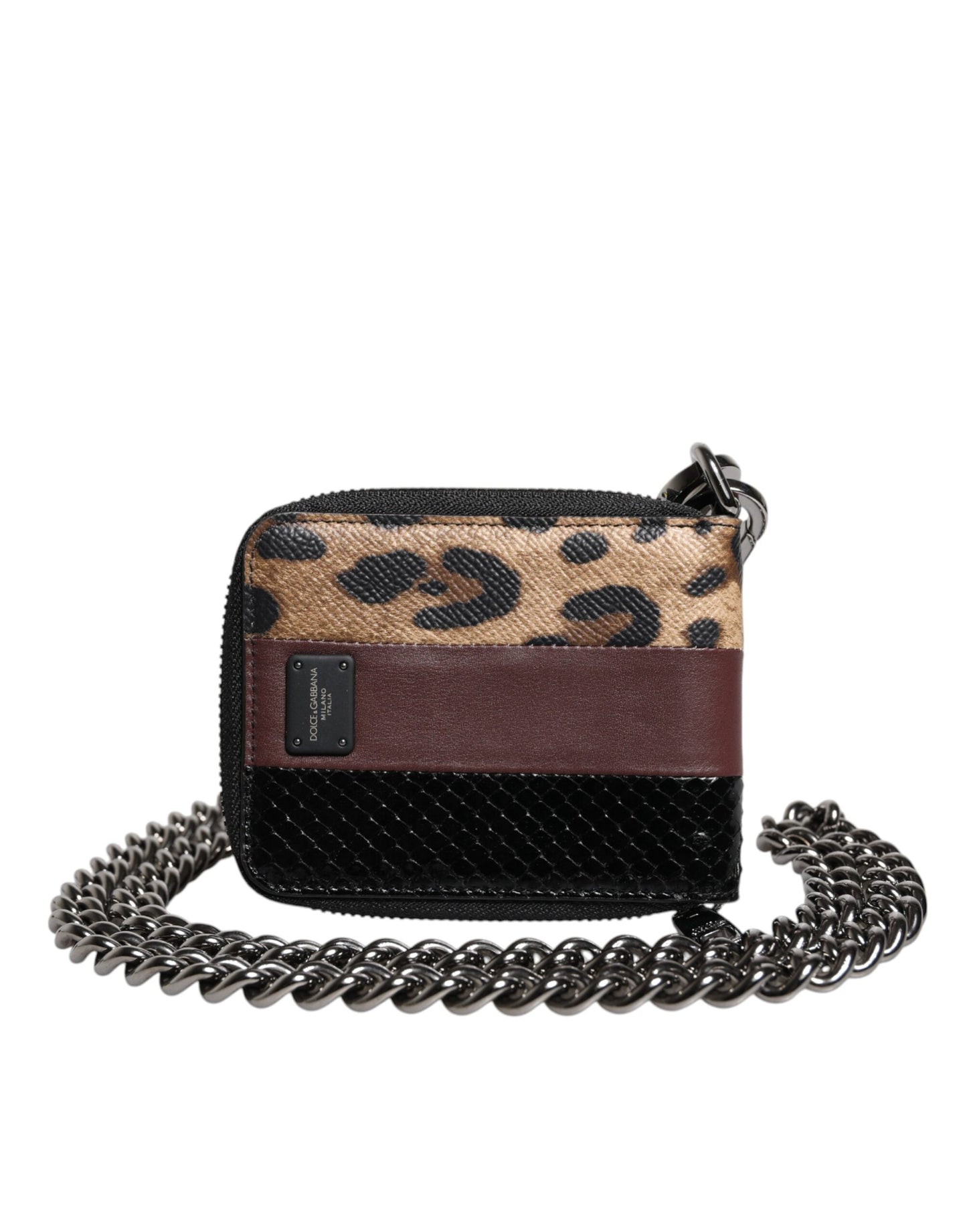 Dolce & Gabbana Multicolor Leopard Leather DG Bifold Card Holder Wallet