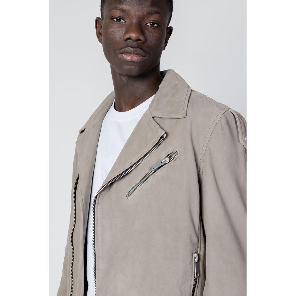 Antony Morato Gray Leather Jacket