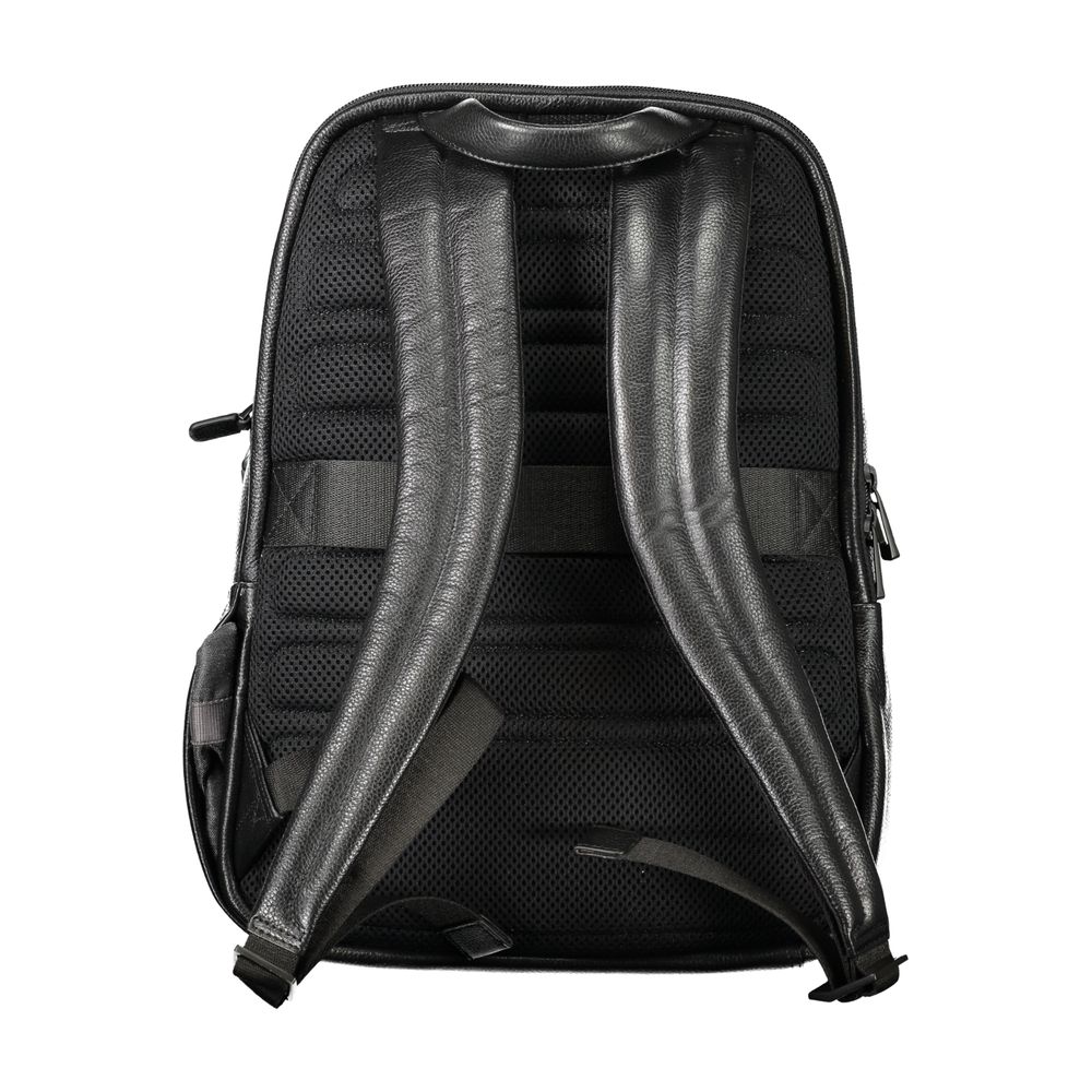 Piquadro Black Leather Men Backpack