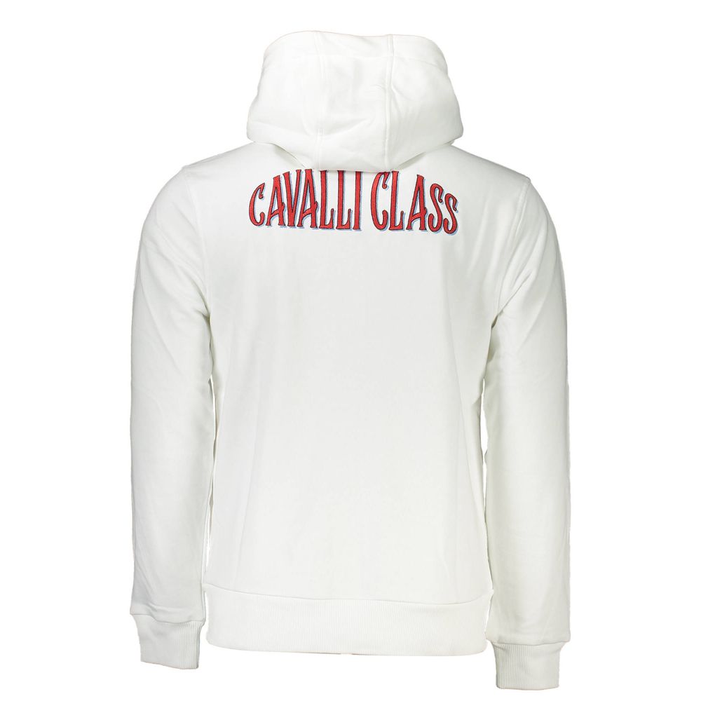 Cavalli Class White Cotton Men Sweatshirt