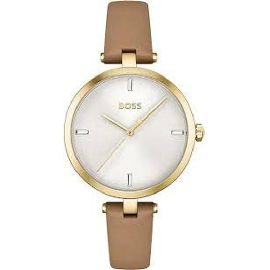 Hugo Boss Golden Case  Beige & Leather Quartz Women's Watch