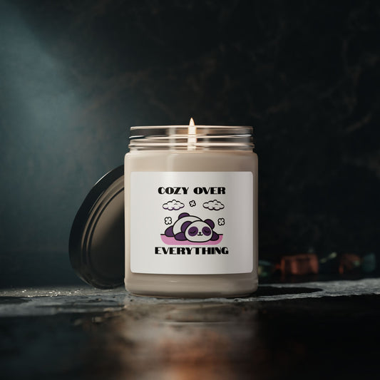 Cozy Over Everything Panda Scented Soy Candle - 9oz Aromatherapy Jar Eco-Friendly Non-Toxic