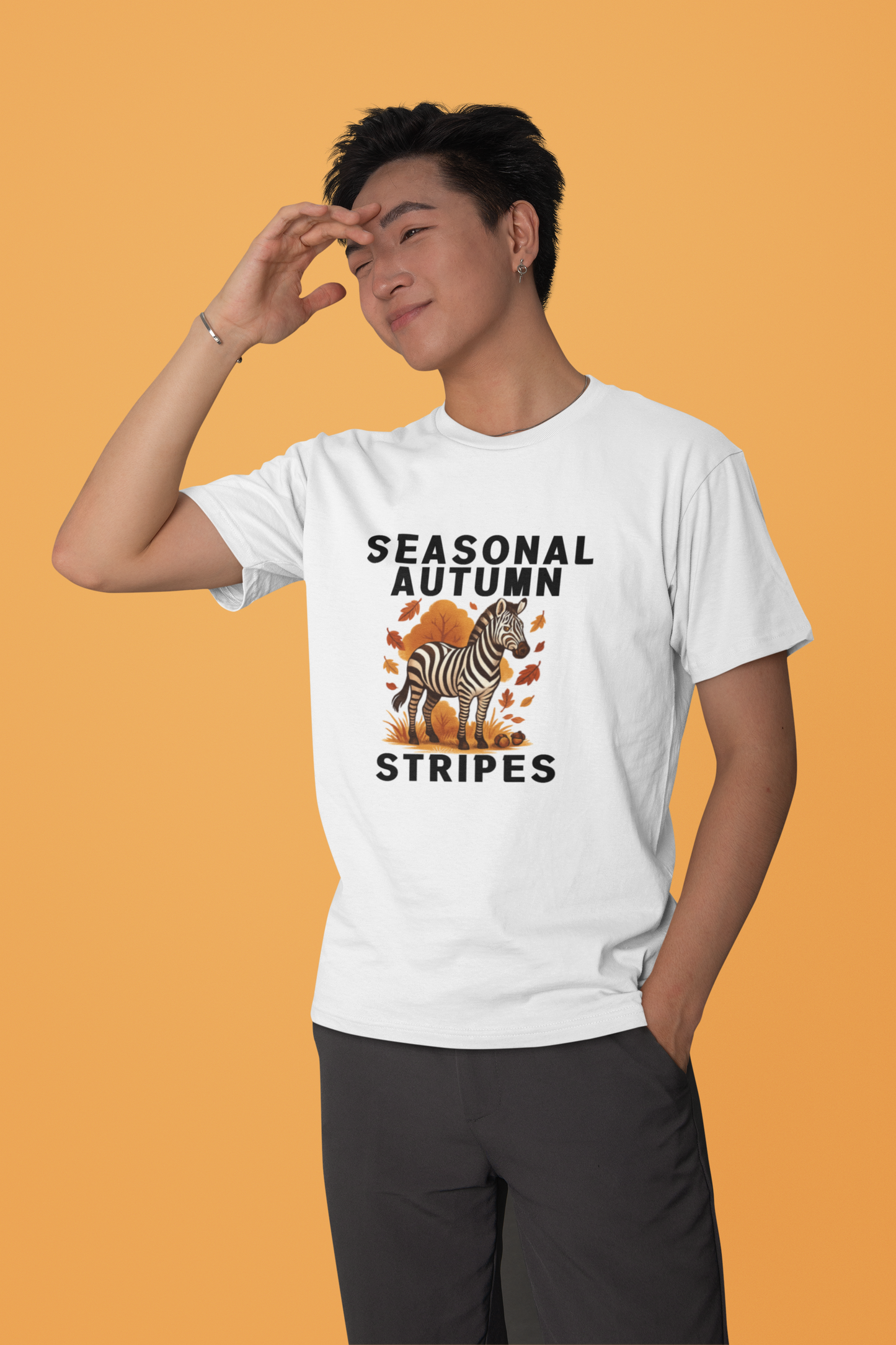 Seasonal Autumn Stripes – Zebra Tee T-Shirt