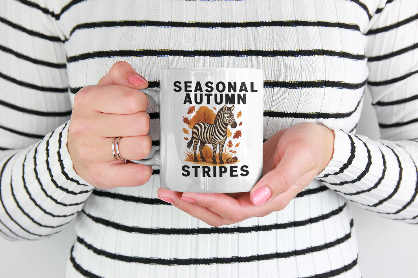 Seasonal Autumn Stripes – Zebra Ceramic Mug 11oz