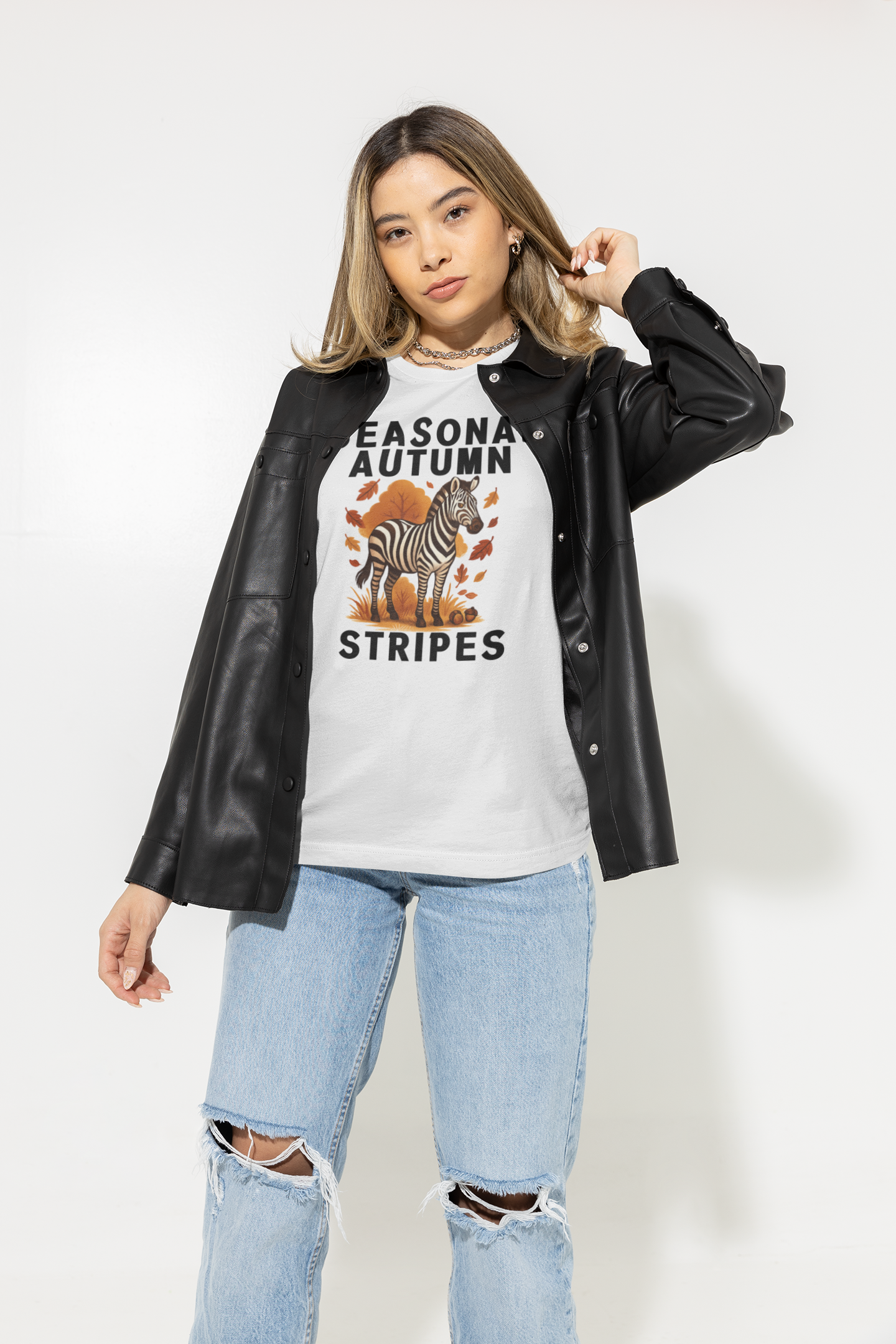 Seasonal Autumn Stripes – Zebra Tee T-Shirt